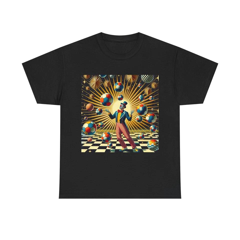 Unisex Adult T Shirt Vintage Style Cosmic Clown Mid Century Art S