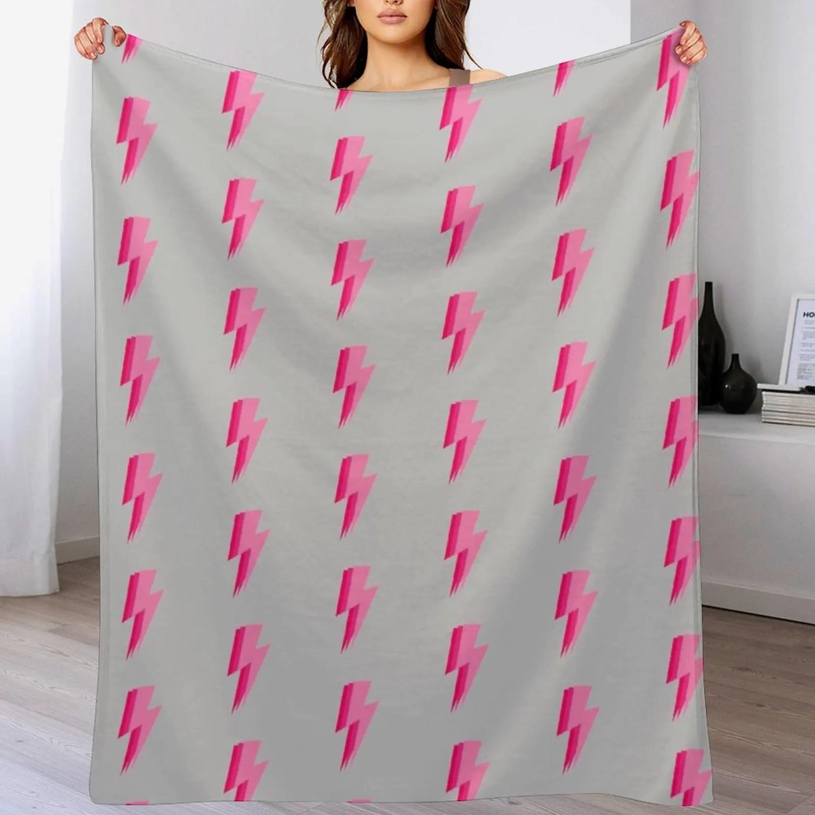 3 pink lightning bolt Throw Blanket Summer Cool Breathable Blanket for Sleeping Size: 75*100cm, Weight: 230 GSM