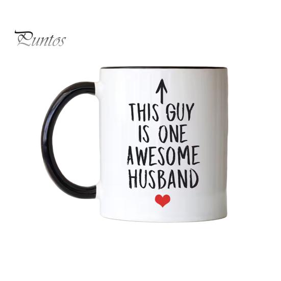 

Керамическая кофейная кружка «Этот парень — потрясающий муж», кружка объемом 320 мл, незаменимая чашка для воды, забавный семейный юмор, подарок на день рождения, праздник, День матери E