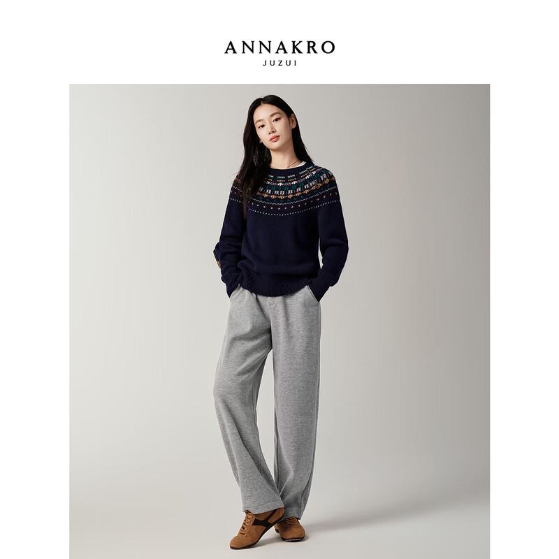 JUZI Annakol Women s Fair Isle Wool Blend Knit Sweater M