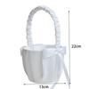 Silk White Flower Basket Handheld for Brides Girls Kids Wedding Ceremony Party Decorations Handheld Floral Basket