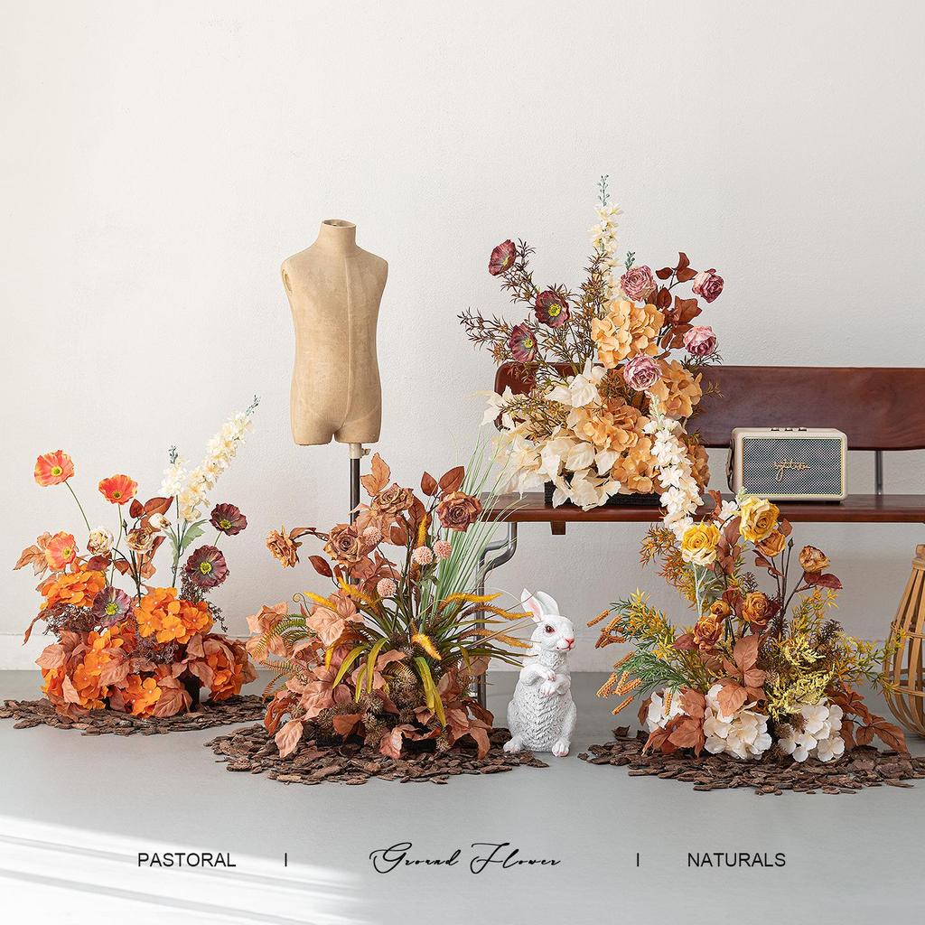 Retro Pastoral Artificial Autumn Flowers for Home, Hotel, Mall, and Outdoor Decor
