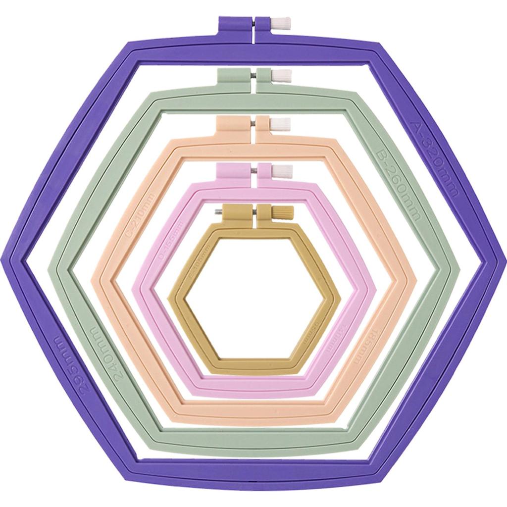 Hexagon Embroidery Hoops Hand Embroidery Tool Multifunctional Plastic Needlework Removable Quilting Frame for DIY Sewing Craft