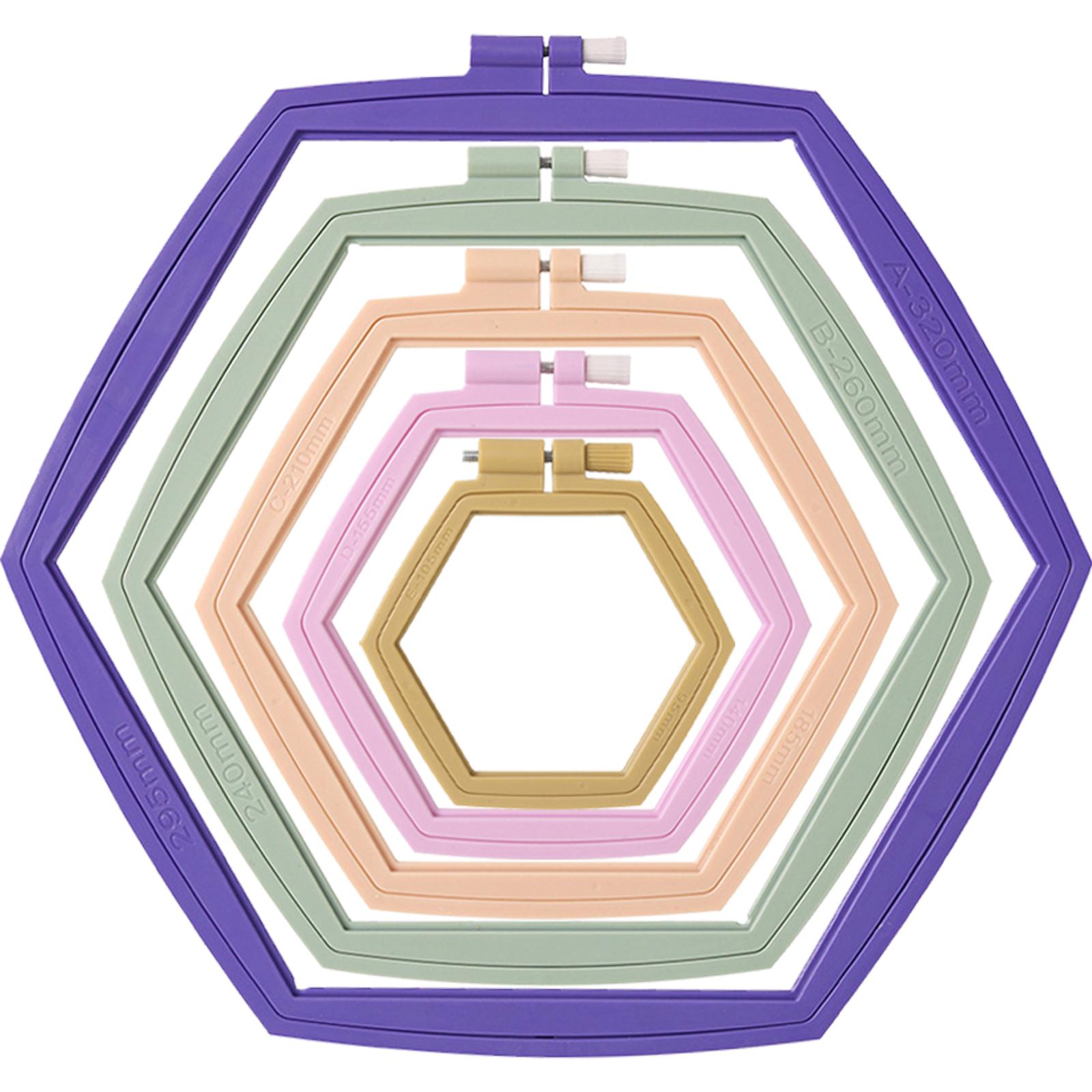 Hexagon Embroidery Hoops Hand Embroidery Tool Multifunctional Plastic Needlework Removable Quilting Frame for DIY Sewing Craft