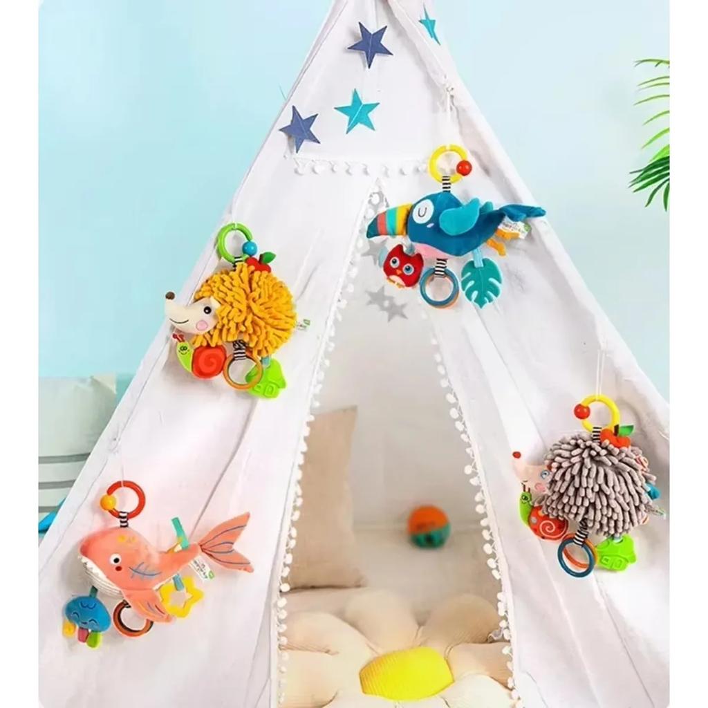 Baby Bed Hanging Rattle Drawstring Baby Toys Baby Rattle Stroller Toy Bebe Educational Toys Hand Grip Animal Music Sounding Toy
