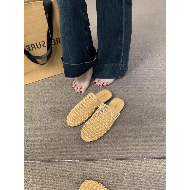 New fishing net sandals women's shoes seaside bag head cool slippers summer wear fashion flat shoes half drag