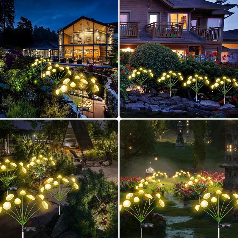Solar Jellyfish Lights Outdoor Garden Decor Waterproof Firefly Pathway Solar Light for Yard Lawn Balcony Patio