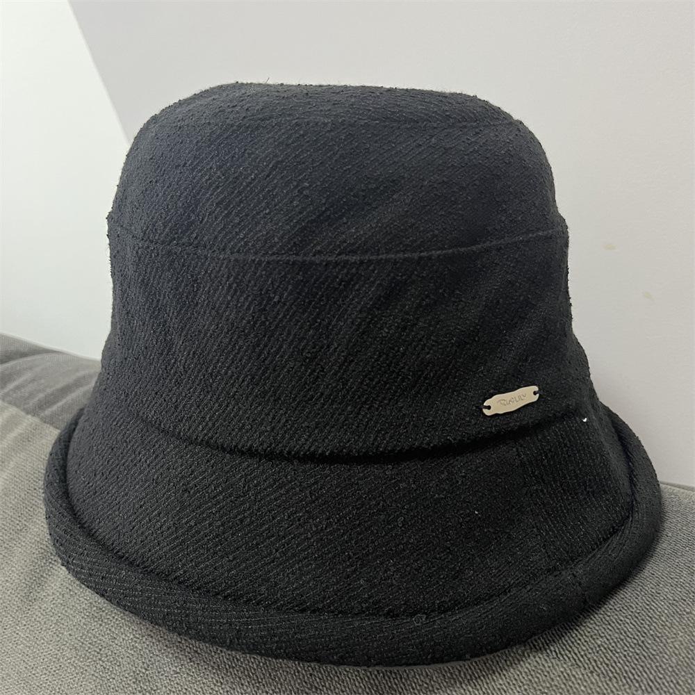 Curling Dome Basin Hat Women's Foldable Simple Versatile Bucket Hat Plain Face Small Autumn and Winter