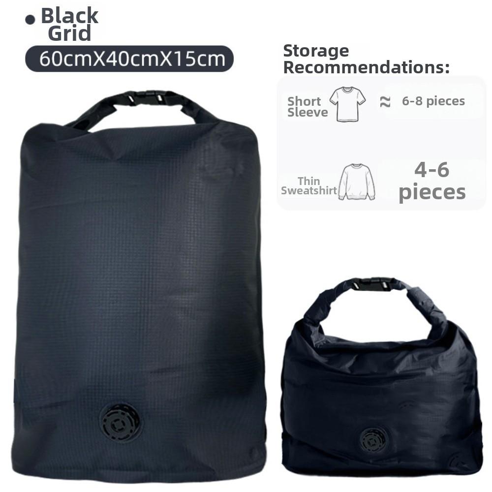 Dustproof Hand Roll Vacuum Bags Reusable Luggage Vacuum Storage Bag for Travel чёрный