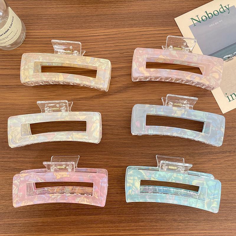 Mermaid Scale Extra Large Square Claw Clip for Thick Hair