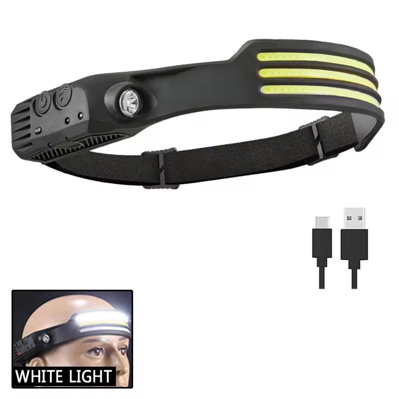 350Lumen Multimode LED COB Sensor Headlight USB Rechargeable Waterproof Headlamp Outdoor Camping Fishing Head Torch