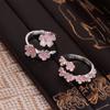 Drop Oil Design Open Adjustable Ring Dainty Flower Bracelet New Cherry Blossom Ring  Gift