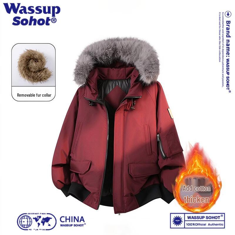 Wassup Sohot Men's Fur Collar Parka