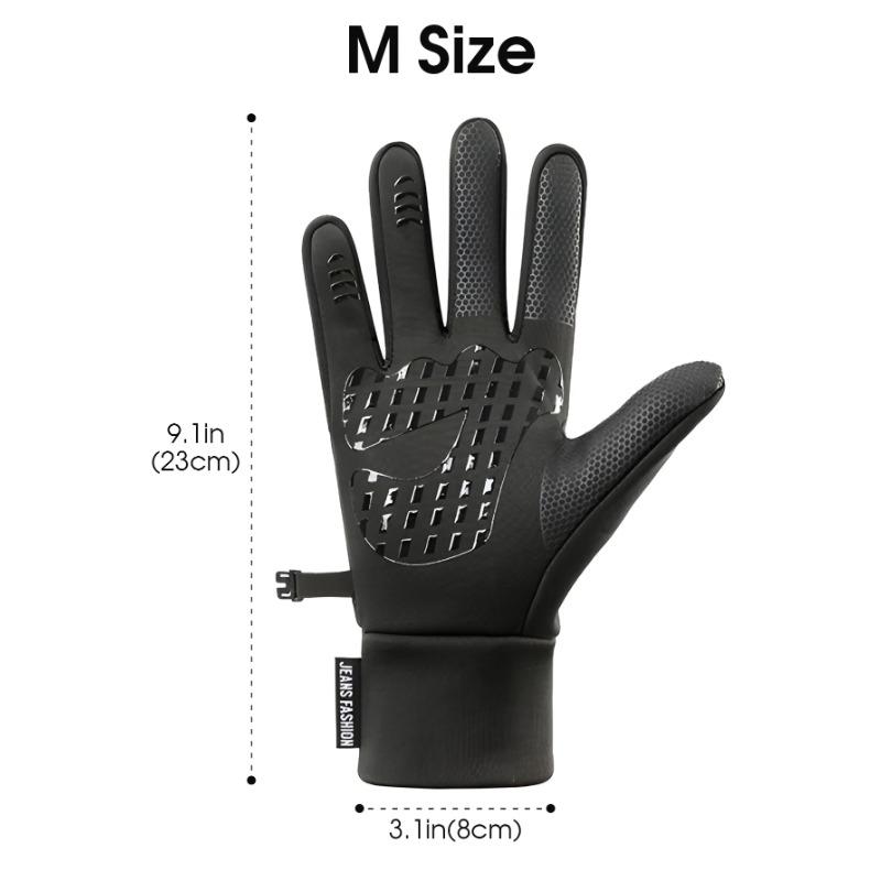 Cycling Gloves Men'S Plush Fleece Wear-Resistant Waterproof Touch Screen Outdoor Hiking and Skiing Winter Warm Gloves