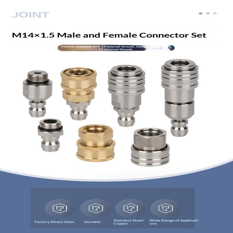 M14 X 1.5 Male Female Quick Connect Set Leak Proof Rust Resistant for DIY Home Garden Pressure Watering System Install