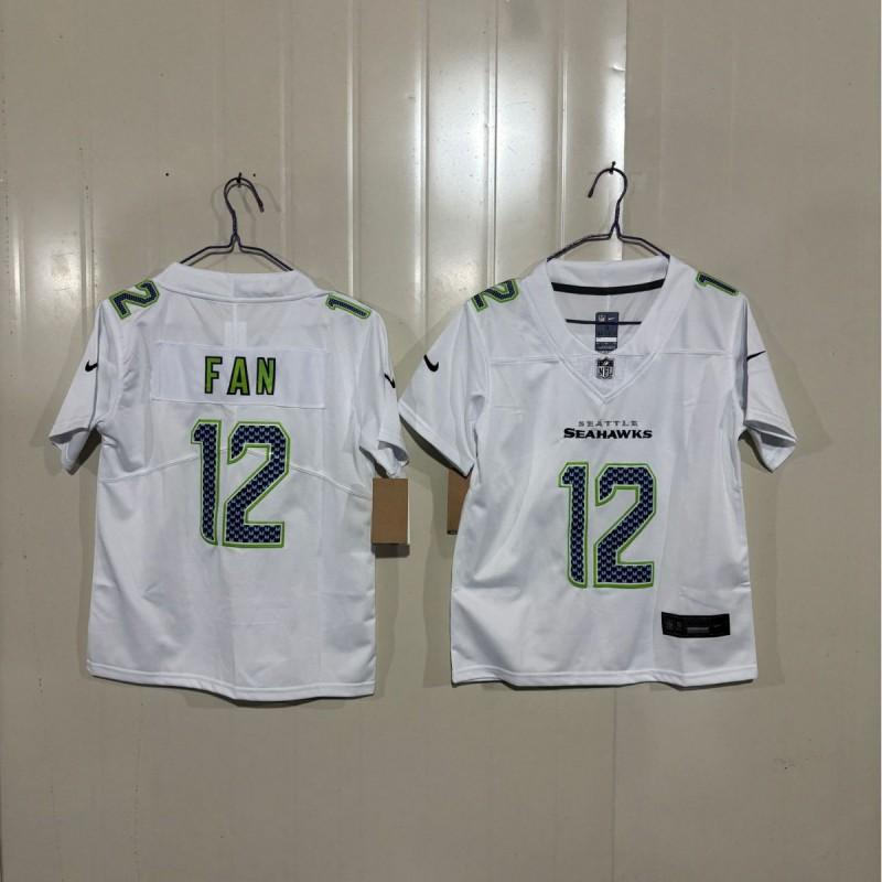 Kids Seattle Seahawks Fan Apparel Cotton Blend Embroidered Team Jersey Rugby Sports Fans