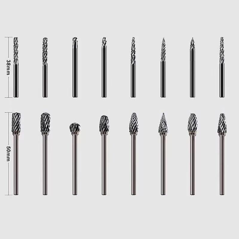 Carbide Burr Set for Dremel Rotary Tool Rasp Bits Wood Carving Accessories Attachments Cutting Burrs Grinding Engraving Porting