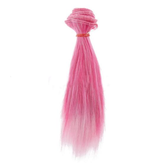 15cm DIY Beautiful High-temperature Silk Straight Hair Wig Doll Accessories