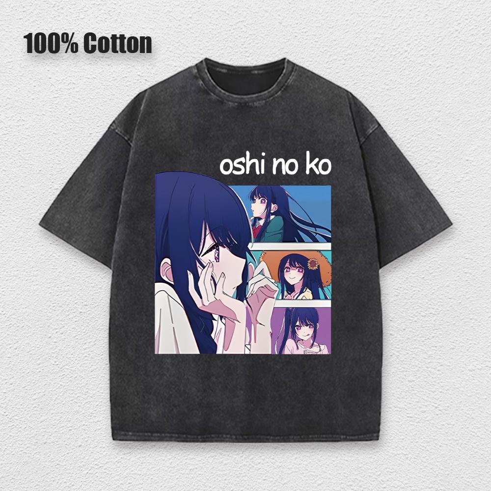 Acid Tshirt Kawaii Oshi No Ko Anime Ai Hoshino Cosplay Tshirt Hot Cartoon Fans Otaku TShirt Casual Solid Cotton Unisex Tee