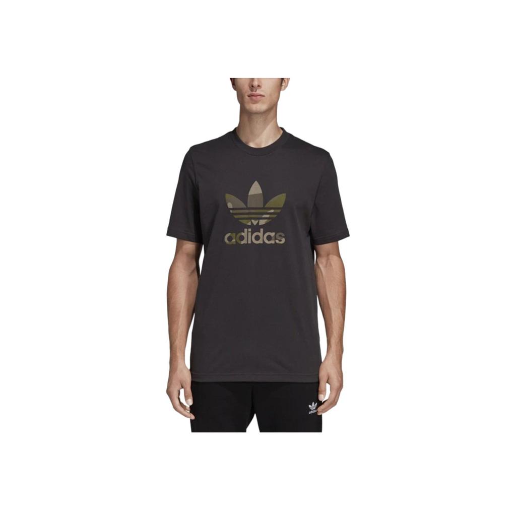 Adidas Originals Camouflage Logo Short Sleeve T-Shirt Men Tops Graphite-Black DX3674