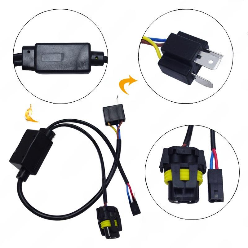H4/9003/HB2 Xenon Bulb Relay Wiring Set with Telescopic Lamp