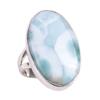 Natural Republic Larimar Gemstone 925 Solid Silver Jewelry Ring Size 5.5 R3R92