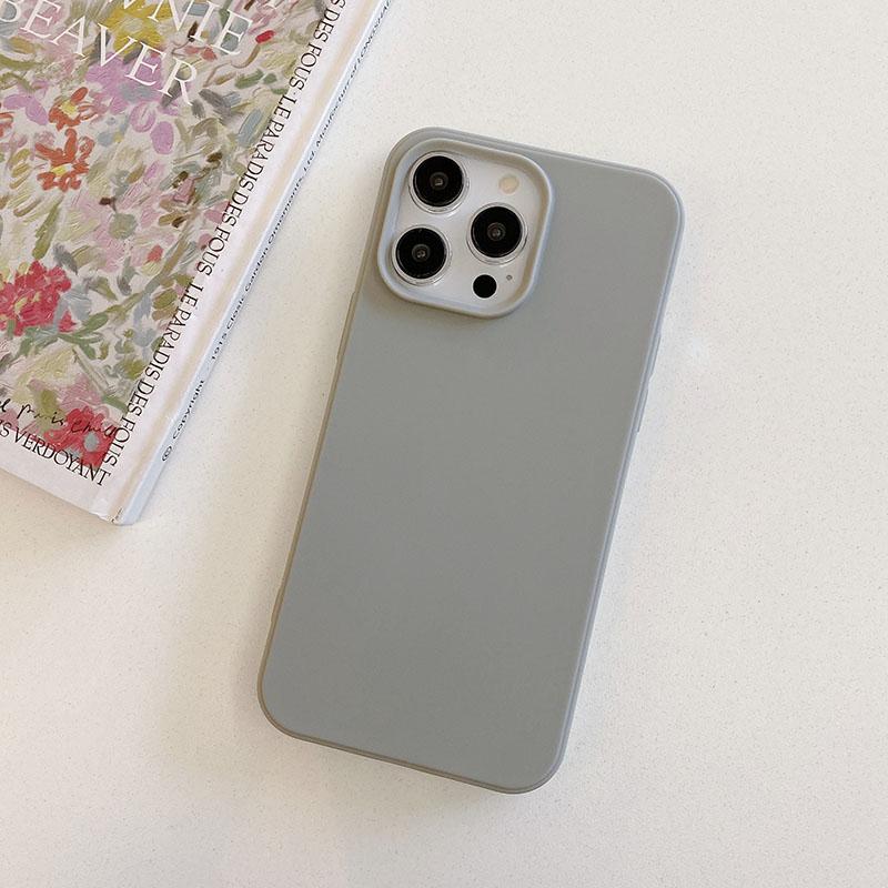 Luxury Frosted Soft Matte Silicone Solid Candy Case for iPhone 11 12 13 Mini 14 15 16 17 Pro Max X XS Max Shockproof Cover