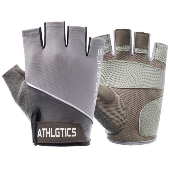 

1 пара дышащих нескользящих перчаток без пальцев для езды, тренажерного зала, фитнеса для мужчин и женщин XL серый