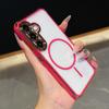 For Samsung Galaxy S25+/S24+ Magnetic Case TPU Acrylic Phone Cover with Detachable Lens Frame