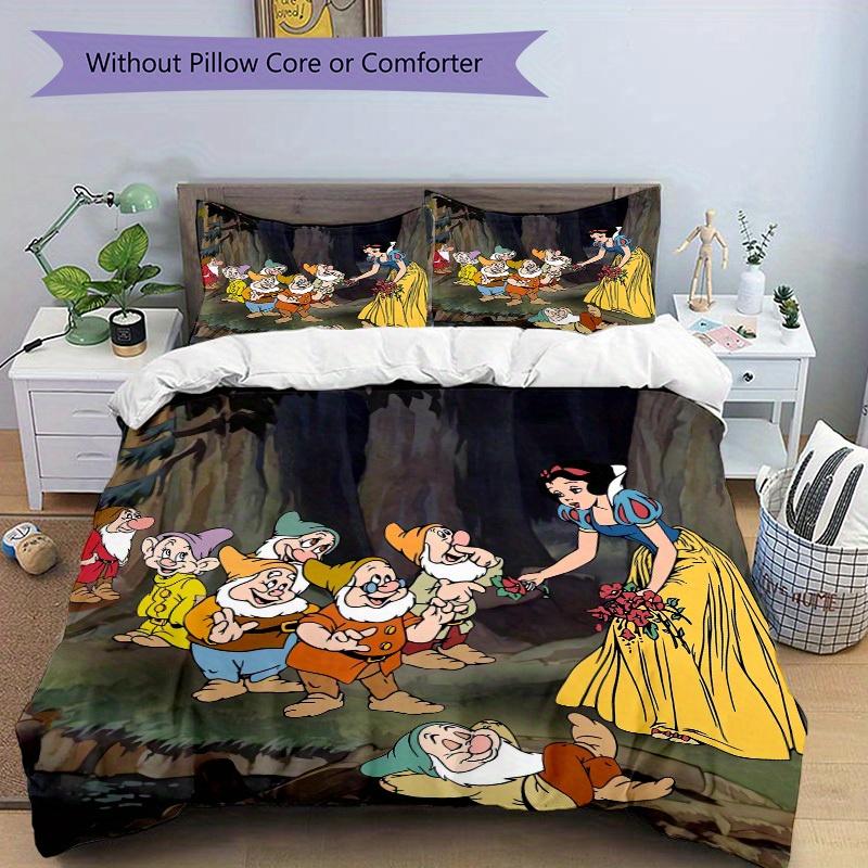 3pcs set Snow White, Seven Dwarfs, Forest print bedding quilt cover, soft and comfortable quilt cover suitable for bedroom and guest room44