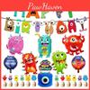 Colorful Cartoon Monster Et Alien Maggie Balloon Party Decor Banner Cake Topper For Birthday Supplies