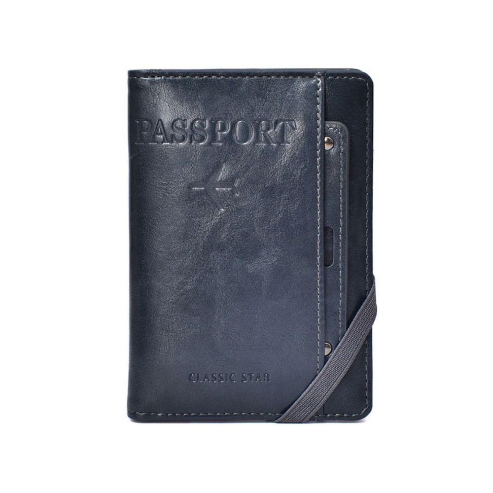 Minimalist RFID Passport Holder PU Leather Tickets Cards Holder  Travel Accessories