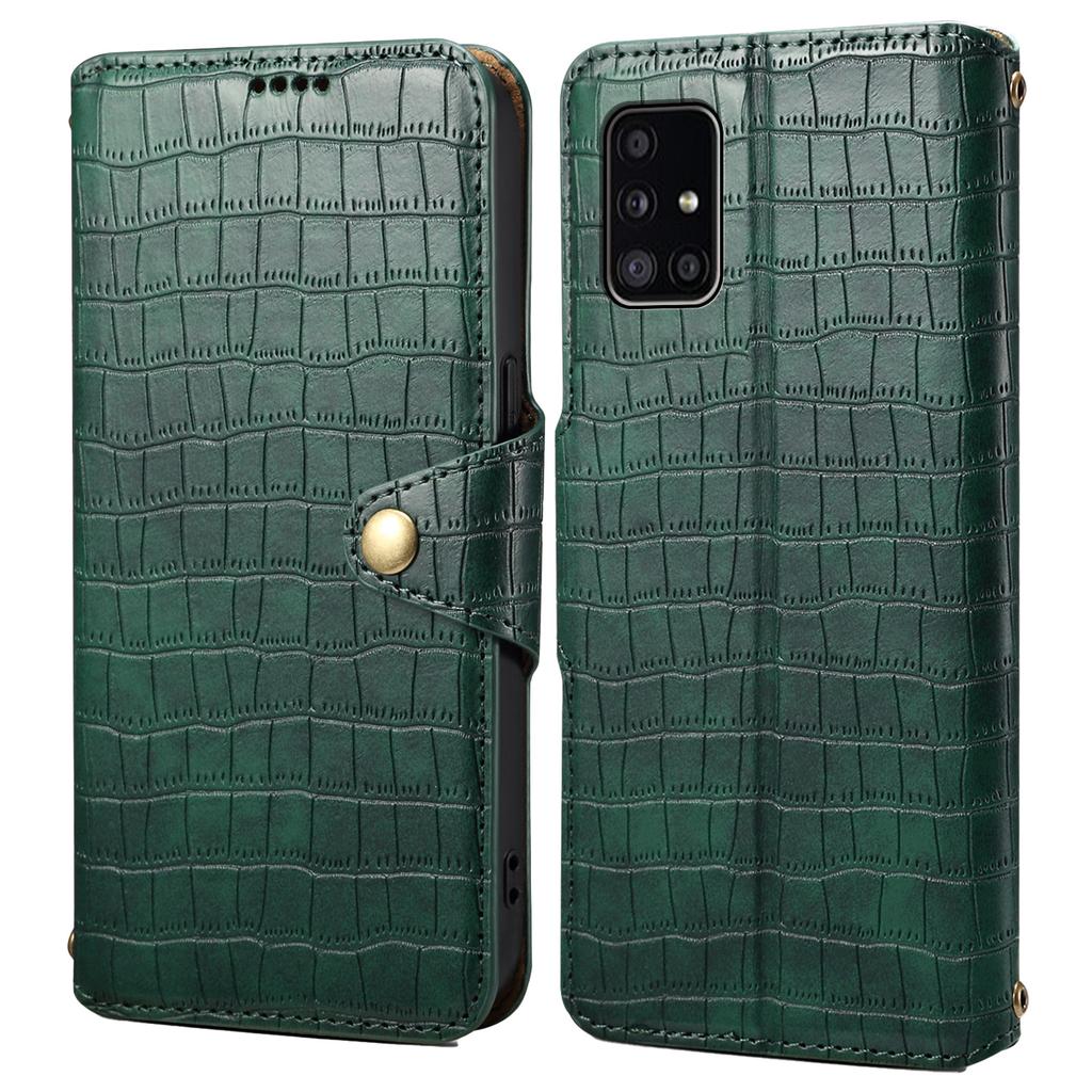 For Samsung Galaxy A51 4G SM-A515 Wallet Case PU Leather Crocodile Texture Phone Cover