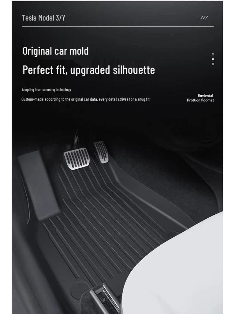 New Tesla Model 3Y Full Coverage TPE Floor Mats for Car Modification