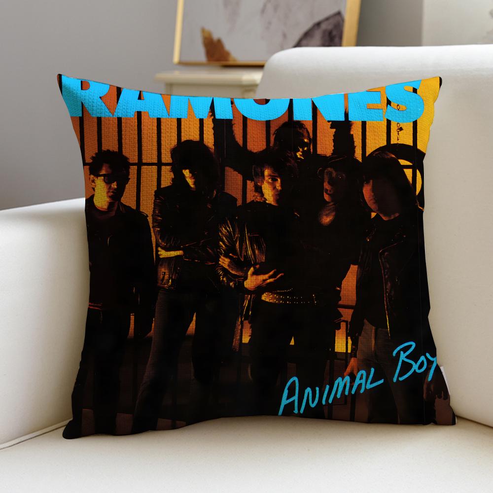 Punk RRamonesS Cushion Cover Breathable and skinfriendly linen pillowcase square removable and washable cushion