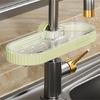 Stable Sink Sponge Shelf Functional Water Tap Sponge Storage Organizer Practical Kitchen Dishes Organizer Rack