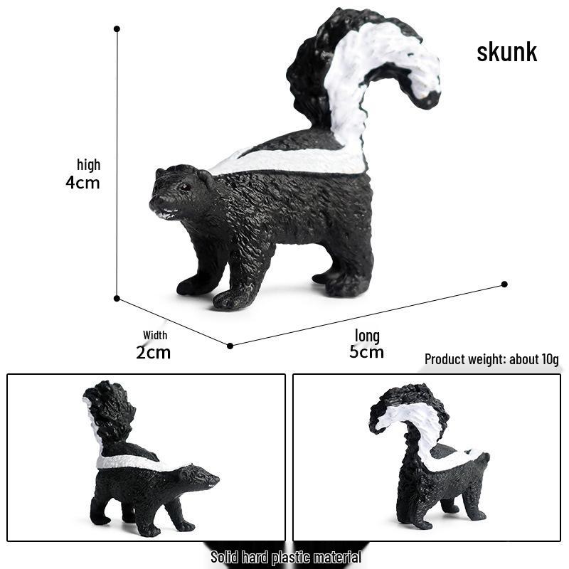 Miniatur-Dschungeltier-Simulationsspielzeug-Set: Reh, Fuchs, Eichhörnchen, Elch, Waschbär, Schwein, Kaninchen