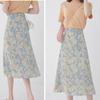 Floral Aline Skirt Womens Skirt High Waist Chiffon Print Midi Skirt Small Daisy Flower Skirt