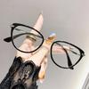 Ins Cat Eye Glasses Cold Tea Color HD Anti Blue Light Glasses Frame Advanced Plain Whitening Glasses