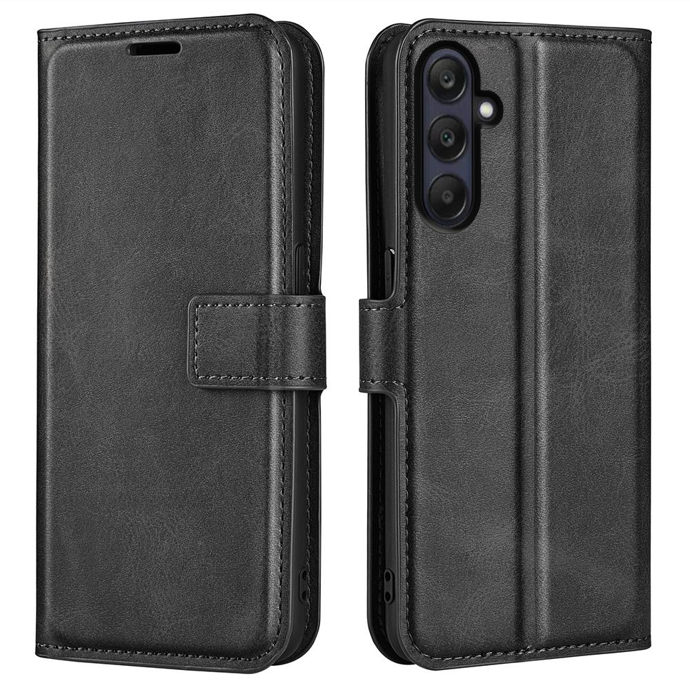 

Для Samsung Galaxy A26 5G Чохол-підставка Захист від подряпин Шкіряний чохол для телефону з текстурою телячої шкіри Black