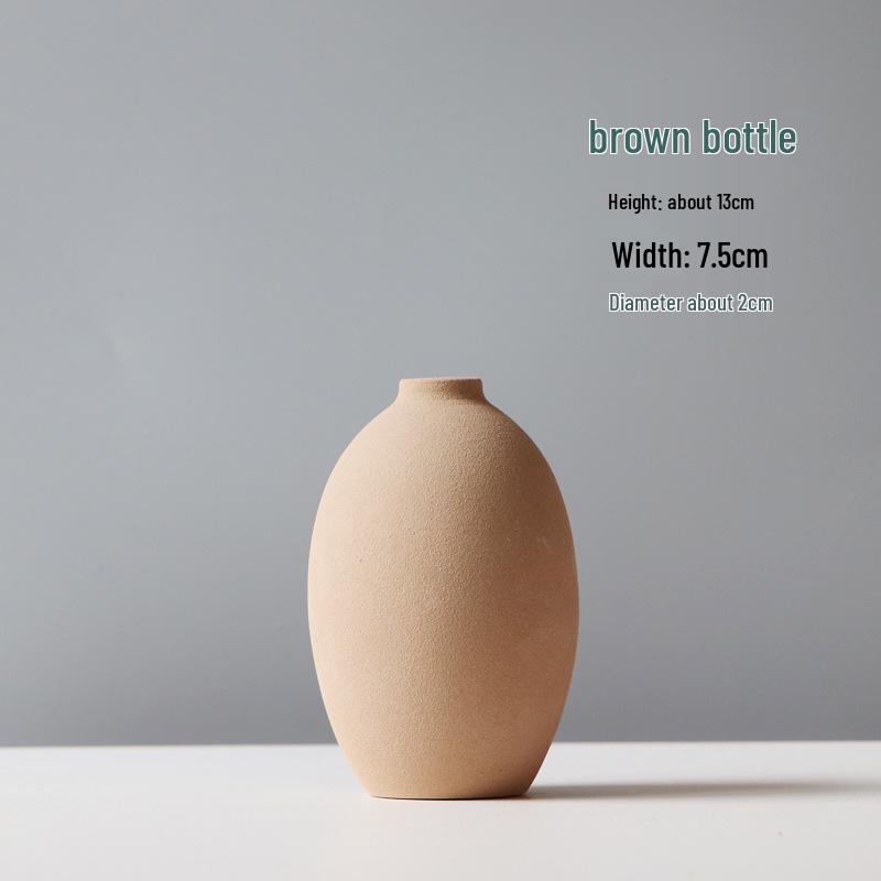 Morandi Ceramic Vase with Dried Flowers - Nordic Style Decor for Living Room