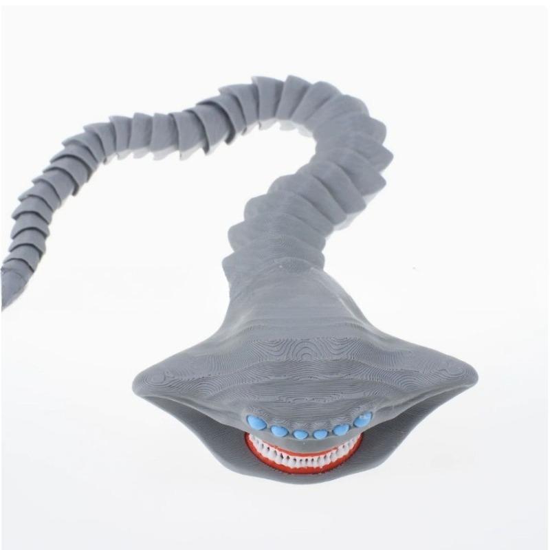 Bloop Sea Monster 3D Printed Flexible Articulated Fidget Toy – Sea Eater Deep Sea Creature Collectible Stress Relief Desk Toy