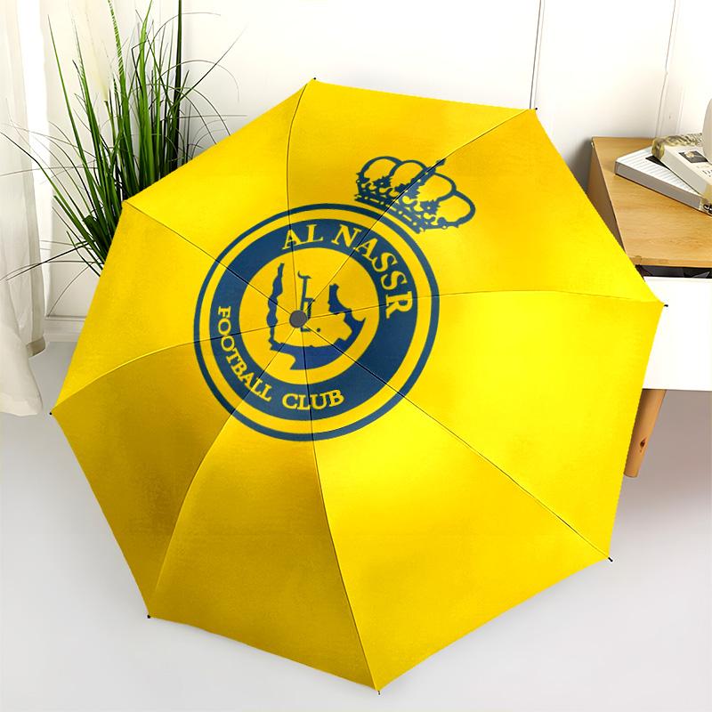 Al Nassr FC Pattern, Automatic Folding Umbrella, Portable and Foldable Design, 8 Ribs, a Christmas or Birthday Gift.