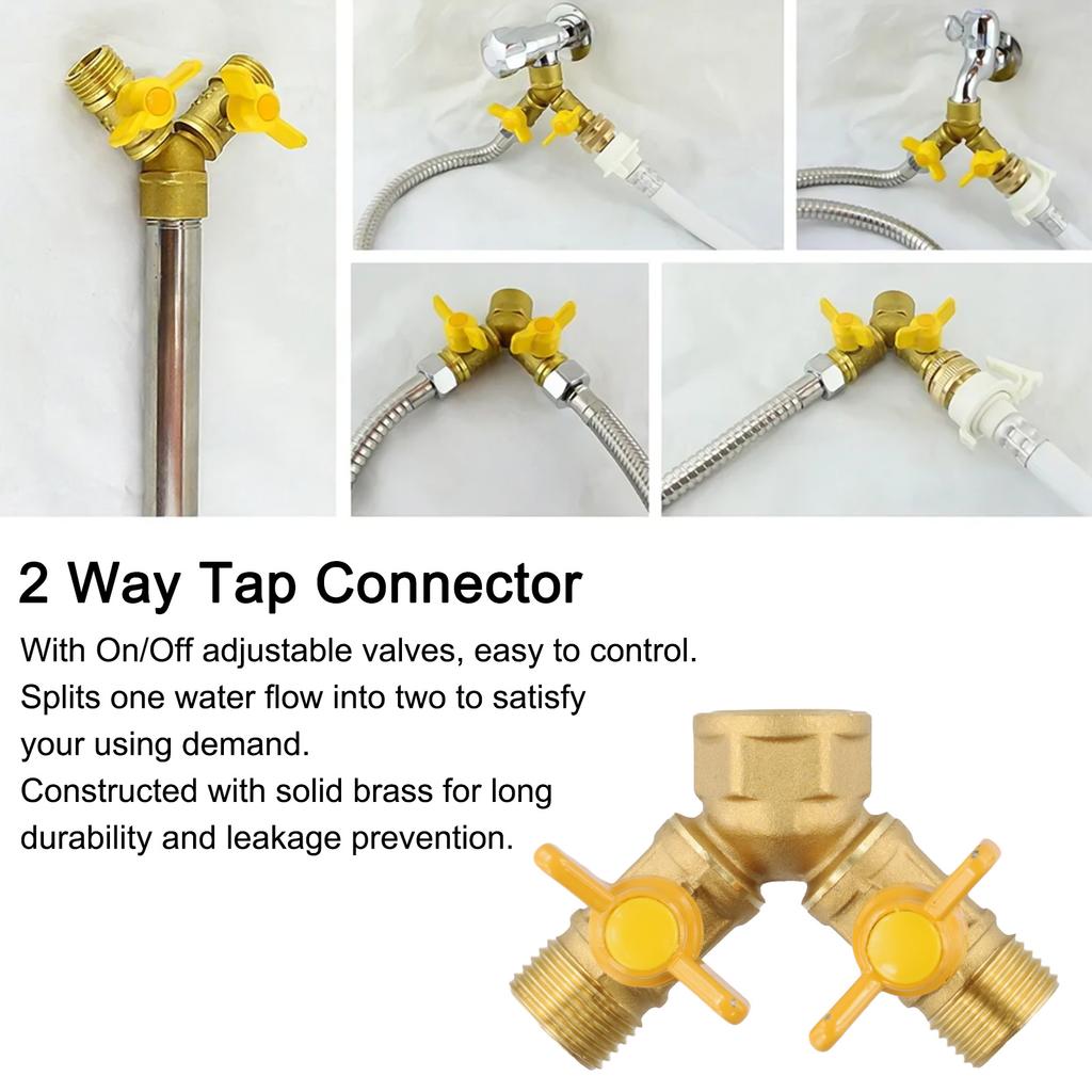 Adjustable Water Valve Valve Water Control Valve Brass Color Brass Tap Adapter Long-Lasting Performance OnOff Adjustable Valve