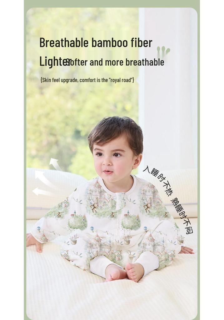 Bamboo Cotton Baby Sleeping Bag Pajamas: Breathable, Antibacterial, Anti-Kick Design for Children