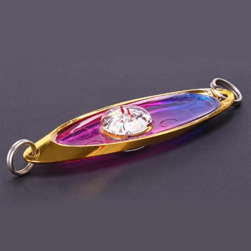 Glowing Fishing Spoon Attracting Fish LED Fishing Lure Light Flasher Fishing Baits Glow In Dark Night Fishing Accessory