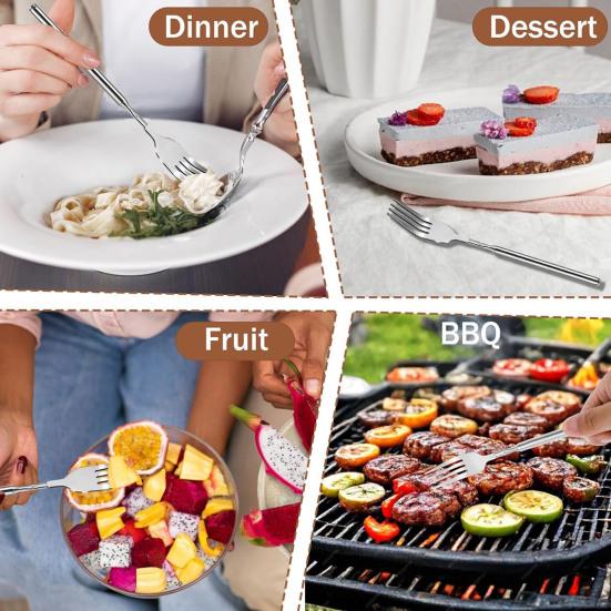 2Pcs Extendable Fork Set Stainless Steel Telescopic Fork Adjustable Extending Fork 8.7 To 25.6 Inch Retractable Long Handle Dinner Fork for BBQ Fruit