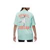 Jordan Loose Casual Round Neck Letter Print T-Shirt Women Tops Mint-Green DO5015-379