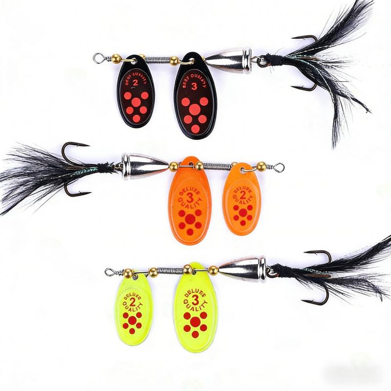 13G 6.5CMRotating Sequin Feather Hook Lure Bait Bionic Fake Bait Salmon Bass Red Snapper Special Fishing Gear