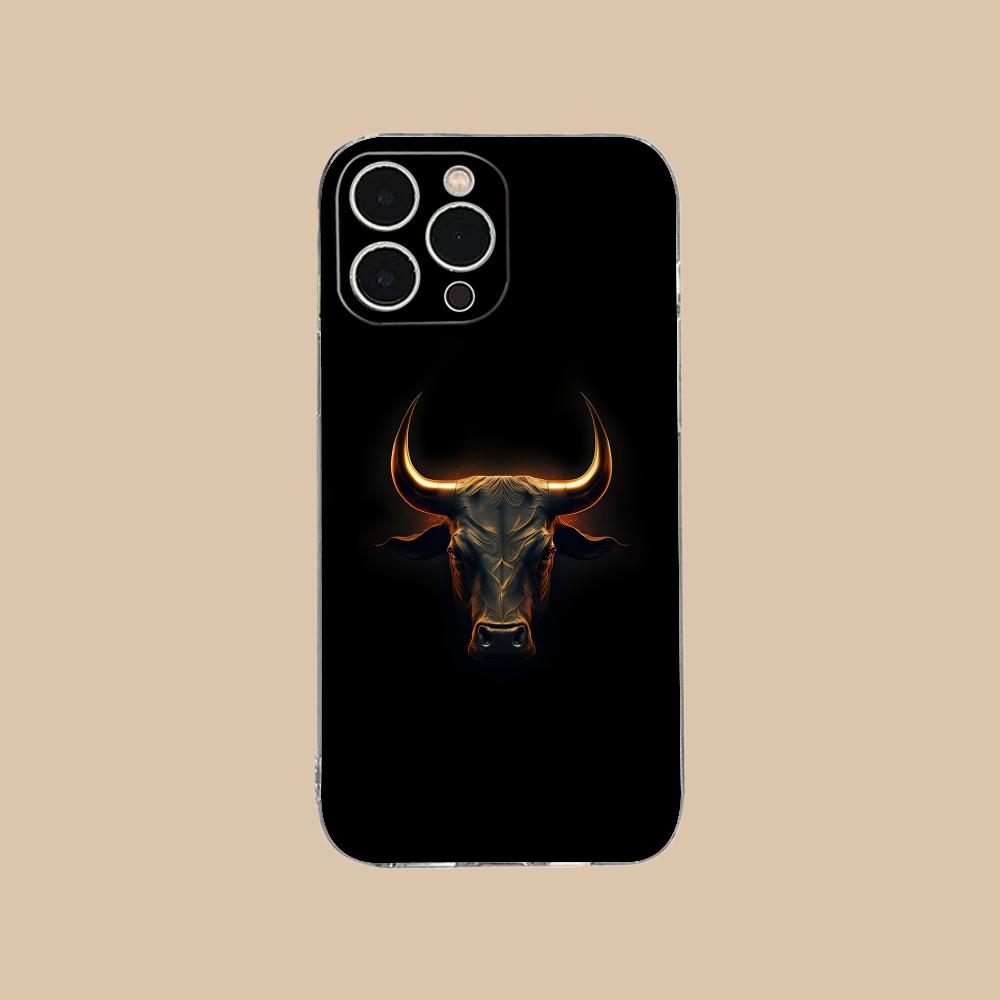 

Bull Head Phone Case for iPhone 17 16 15 14 13 12 11 X XR XS Air Pro Max Plus Mini Soft TPU Clear Cover iPhone XS Max